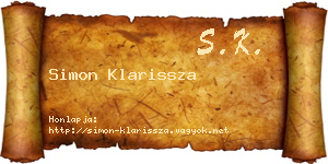 Simon Klarissza névjegykártya